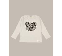 Turtledove London White Leopard Animal Applique Top - White - 0-6 Months