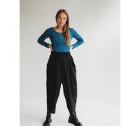 Turtledove London Women's Betty Black Drape Trousers | Size: 12 Turtledove London Black 12