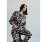 Turtledove London Women's Blake Multicolour Zebra Streak Print Tie Front Top | Size: 14-18 Turtledove London Multicolor 14-18