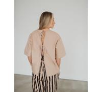 Turtledove London Women's Doris Beige Tie Back Top | Size: 18-22 Turtledove London Beige 18-22