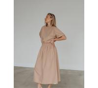 Turtledove London Women's Joyce Beige Midi Skirt | Size: 18/22