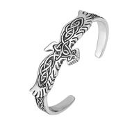 TURTLEDOVE Raven Celtic Knot Bracelet - Stainless Steel Celtic Eagle Cuff Bangle - Viking Jewelry Gift