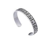 TURTLEDOVE Viking Rune Bangle Bracelet - Nordic Elder Futhark Runes Viking Cuff - Celtic Pagan Jewelry