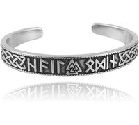 TURTLEDOVE Viking Rune Valknut Bangle, Celtic Knot Bracelet, Norse Pagans Jewelry of Amulet