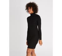 Turtleneck Bodycon Dress with Long Sleeves Black