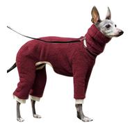 Turtleneck Dog Pyjamas for Warmth - Soft Fleece Full Body Jumpsuit, for Whippet & Afghan Hound, Cozy Pet Sleepwear(G,XXL)