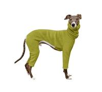 Turtleneck Italian Greyhound Clothes Solid Color Whippet Jumpsuit High-Neck Long Sleeves Warm Four-Legged Pet Dog Pajamas Onesie(Grn,XS)