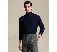 Turtleneck Jumper in Washable Wool Navy Blue
