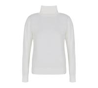 Turtleneck Jumper with Embroidered Logo - female - Armani Exchange - Turtlenecks - White - XS - Knitwear XS