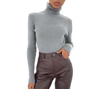 Turtleneck Jumpers for Women UK Women Plus Size Soft Sweater Slim Fit Lightweight Long Sleeve Tops Undershirt Knitted Warm Fashion Pullover Casual Round Neck Essentials Top Christmas Sweater Sales