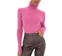 Turtleneck Jumpers for Women UK Women Plus Size Soft Sweater Slim Fit Lightweight Long Sleeve Tops Undershirt Knitted Warm Fashion Pullover Casual Round Neck Essentials Top Christmas Sweater Sales
