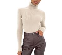 Turtleneck Jumpers for Women UK Women Plus Size Soft Sweater Slim Fit Lightweight Long Sleeve Tops Undershirt Knitted Warm Fashion Pullover Casual Round Neck Essentials Top Christmas Sweater Sales