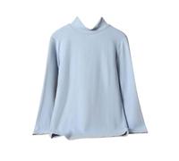 Turtleneck Kids Base Shirts Top Boys Girls Long Sleeve Autumn Winter Cottonblend T Shirts Plain High Collar Pullover Warm Tops Kid Girls Bottoming Shirt Unisex (Light Blue, 15-16 Years)