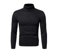 Turtleneck Men Casual Long Sleeve Roll Neck Knitted School Jumper Crooped Dressy Full Sleeve Stretchy Winter Sweater Warm Pullover Mock Neck Tee Undershirt Crew Neck Thick Heavy Cotton Navy Christmas