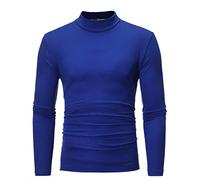 Turtleneck Men Casual Long Sleeve Roll Neck Knitted School Jumper Crooped Dressy Full Sleeve Stretchy Winter Sweater Warm Pullover Mock Neck Tee Undershirt Crew Neck Thick Heavy Cotton Navy Christmas