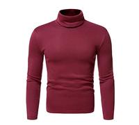 Turtleneck Men Casual Long Sleeve Roll Neck Knitted School Jumper Crooped Dressy Full Sleeve Stretchy Winter Sweater Warm Pullover Mock Neck Tee Undershirt Crew Neck Thick Heavy Cotton Navy Christmas