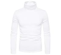 Turtleneck Men Casual Long Sleeve Roll Neck Knitted School Jumper Crooped Dressy Full Sleeve Stretchy Winter Sweater Warm Pullover Mock Neck Tee Undershirt Crew Neck Thick Heavy Cotton Navy Christmas