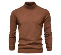 Turtleneck Pullover Men's Cotton Knitted Jumper Men's Fine Rib Pullover Fine Knit Cotton Mix Long Sleeve Sweater Texured Jumper Fashion Winter Jumper Casual Sweatshirt Plain Basic Tops