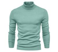 Turtleneck Pullover Men's Cotton Knitted Jumper Men's Fine Rib Pullover Fine Knit Cotton Mix Long Sleeve Sweater Texured Jumper Fashion Winter Jumper Casual Sweatshirt Plain Basic Tops