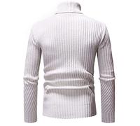 Turtleneck Pullover Men's Cotton Knitted Jumper Men's Plain Pullover Jacquard Cable Knit Cotton Mix Long Sleeve Sweater Elegant Winter Jumper Casual Sweatshirt Basic Tops Jumper