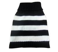 Turtleneck Stripes Pro Pet Clothes Dog Wool Classic Sweaters (Black &White Stripe, XXL)