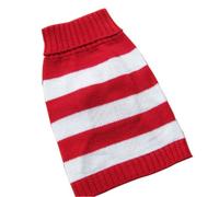 Turtleneck Stripes Pro Pet Clothes Dog Wool Classic Sweaters (Red &White Stripe, XS)