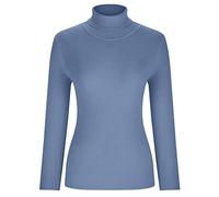 Turtleneck Sweaters for Women Rib Knitted Jumpers for Women Ladies Long Sleeve Shirts Slim Fitted Fall Winter Fashionable and Versatile Warm Sweater Pullover Jumper Tops Casual Tunic Tops Blue