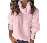 Turtleneck Women Warm Winter Tunic Sweaters for Women, Fall Solid Color Oversized Long Sleeve Knitted Pullover Casual Classic-Fit Stretch Thick Lightweight Loose Crew Neck Sweatshirt Work Home