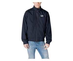 Turtleneck Zip-Up Jacket with Front Pockets - male - Emporio Armani EA7 - Light Jackets - Blue - M - Jackets M