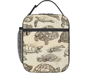 Turtles and Tortoises Lunch Bag, Durable Insulated Lunch Box Reusable Adults Tote Bag Reusable Cooler Bag