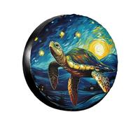 Turtles Bajo El Cielo Estrellado Funda Para Neumático Antipolvo Funda Rueda Repuesto Durable Neumático Repuesto Cubierta Para Accesorios Camión Remolques