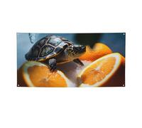 Turtles emerging from oranges Banner Party Decor Backdrop Flag Birthday Party Photography Background Decoration Banners and Signs Wall Decor Banner Partysupplies Favors 71 x 47 Inch Small