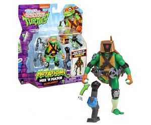 Turtles - Michelangelo Mix and Match Ninja Turtles 12 cm, Collectable Action Figure, Articulated and Accessorized Ninja Figure, from the Tales of the TMNT Series, for Children from 4 Years Old