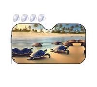 turtles on the beach Car Windscreen Sun Shade Aluminum Foil Front Windshield Heat Shield for Car SUV S