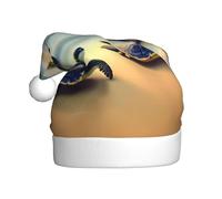 Turtles On The Beach Christmas Hat For Adult.Festive Christmas Beanie With Pom Pom, Unisex Holiday Cap For Xmas Parties.
