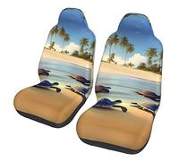 Turtles On The Beach Dua Sarung JOK Mobil,& Sarung JOK Mobil Depan, Cocok Untuk Sebagian Besar Mobil, SUV, Truk, Van, Dll.