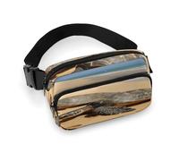 Turtles on The Beach Fanny Pack Belt Bag with Adjustable Strap Fashion Waist Bag for Outdoor Sports Hiking, white, 20x13cm, Full Printed Waist Bag