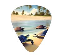 turtles on the beach Guitar picks, 12-pack of wear-resistant guitar picks for guitar, bass, electric guitar, ukulele, thin, medium and heavy