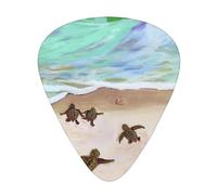 Turtles On The Beach Guitar Plectrums, 12 Pcs Lightweight Guitar Plectrums, 0.46mm/0.71mm/0.96mm Thickness For Acoustic Guitar Acoustic Electric Guitar Ukulele Bass