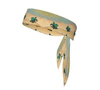 Turtles On The Beach Headbands Head Tie Karate Sweatbands Adjustable Hair Wrap Bands for Kids Boys Tennis Basketball Running