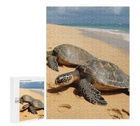 Turtles on The Beach Jigsaw Puzzles Wooden Puzzle Personalized Picture Puzzle 500 PCS Family Decoration Puzzles for Adults Challenging Puzzle Family Wedding Graduation Present