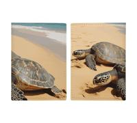 Turtles on The Beach Passport Holder for Women Men PU Leather Passport Travel Wallet with Multiple Pockets