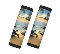 Turtles on The Beach Printed Luggage Trolley Covers - Checked Soft Handle Covers for Business Travel Accessories