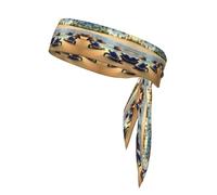 Turtles on The Beach Printed Sports Headband, Double-Sided with Ties, Versatile for Jogging, Cycling, or Exercising.