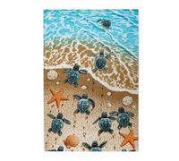 turtles on the beach Printed Wooden Puzzle 1000 Piece, Cute Puzzle Game in Plastic Box for Family Entertainment and Brain Training Gifts