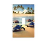 Turtles on the Beach Unbreakable Polycarbonate Switch Plate-Modern 1 Gang Light Cover for Home Office with Matching Screws