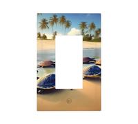 Turtles on the Beach Unbreakable Polycarbonate Switch Plate-Modern 1 Gang Light Cover for Home Office with Matching Screws