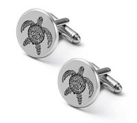 Turtles Polynesian Tattoo Cufflinks for Men Women Cuff Links Tuxedo Shirt Personalised Printed Jewelry Accessories