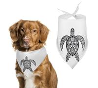 Turtles Polynesian Tattoo Dog Bandanas Puppy Triangle Kerchief Cat Scarfs Washable Bibs Pet Gifts