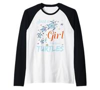 Turtles Squad For Girl Turtle Sea Reptile Pyjamas For Girls Raglan Baseball Tee
